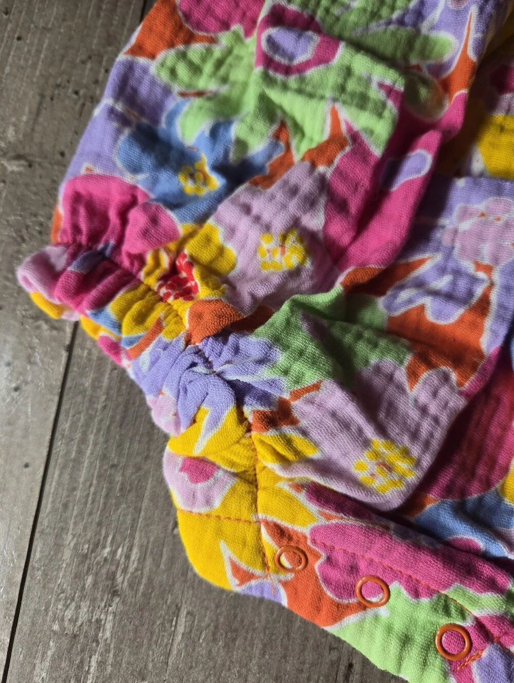 NWT Jessica Simpson Pink Purple Multicolor Floral Romper & Hat Set 3–6M
